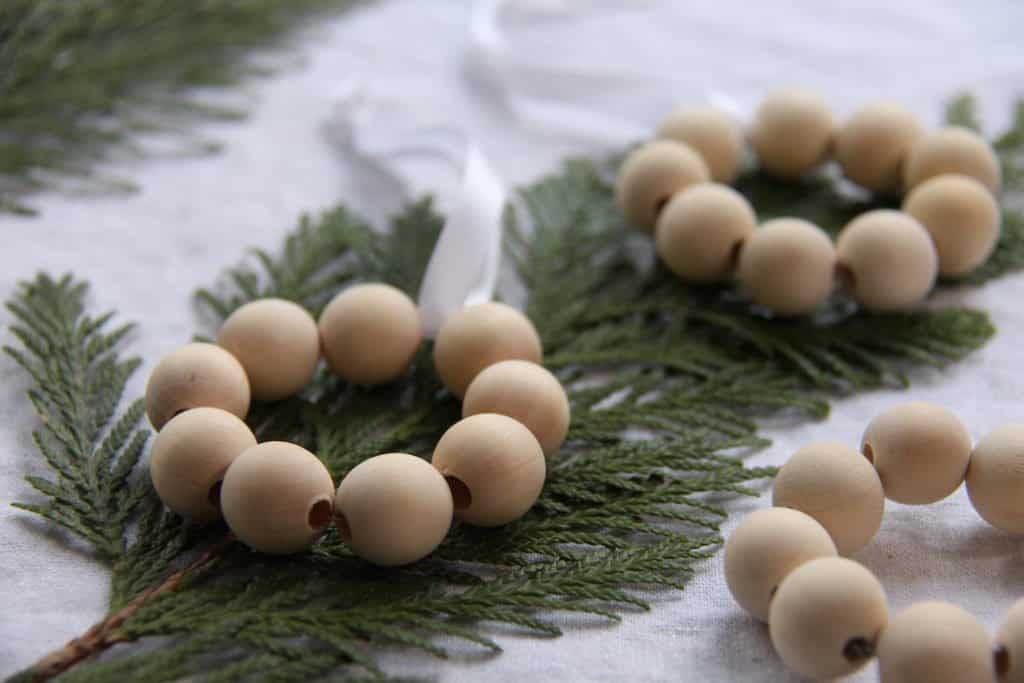 Birch bead christmas tree ornaments | home for the harvest