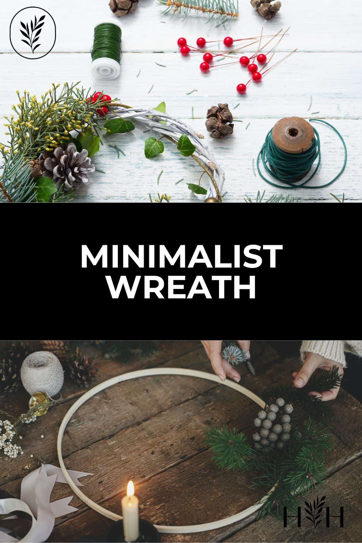Minimalist wreath via @home4theharvest