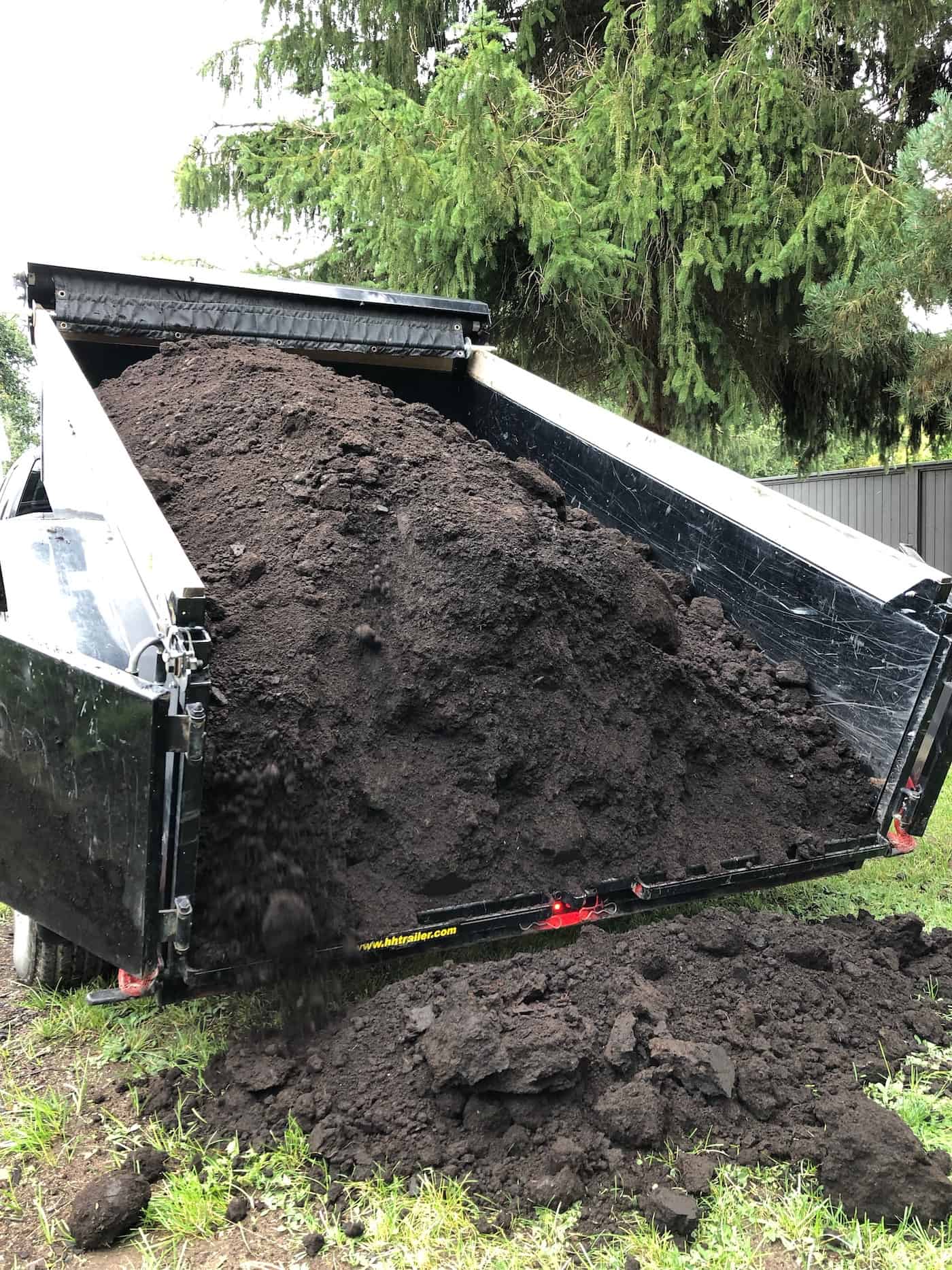 Buying garden soil or topsoil in bulk - dump trailer