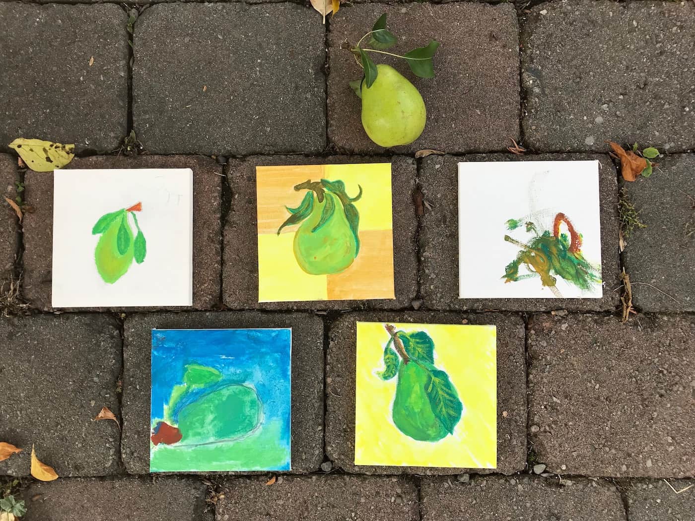 Kids crafts using all the extra pears we have right now