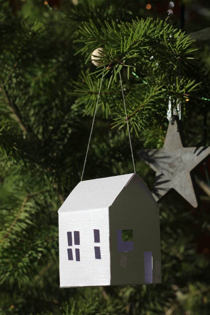 Paper house tree ornament - xmas