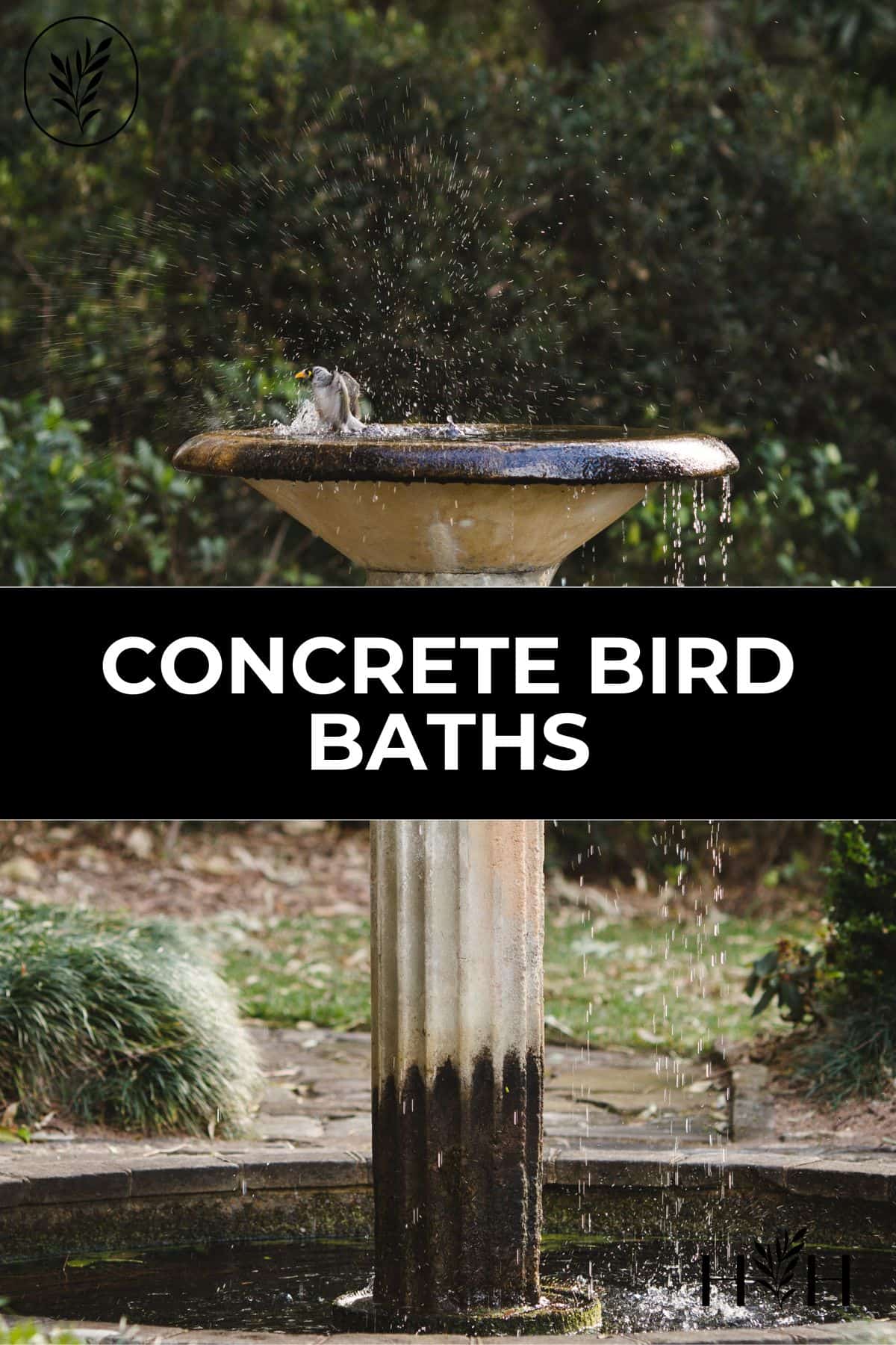 Concrete bird baths via @home4theharvest