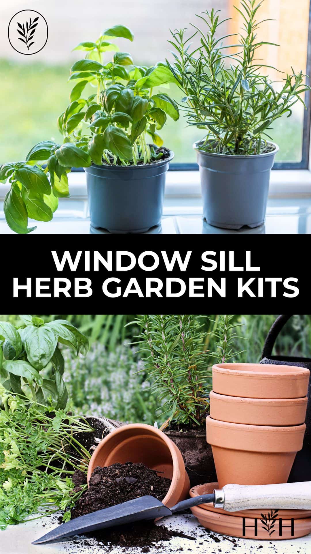 Window sill herb garden kits via @home4theharvest