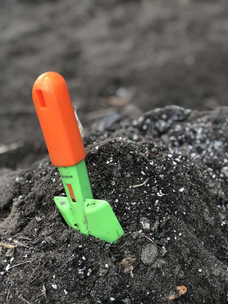 Kids garden tools - trowel in soil
