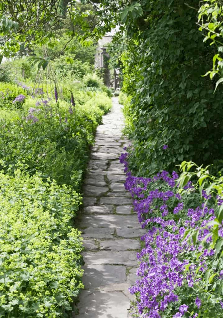 Stone pathway border garden
