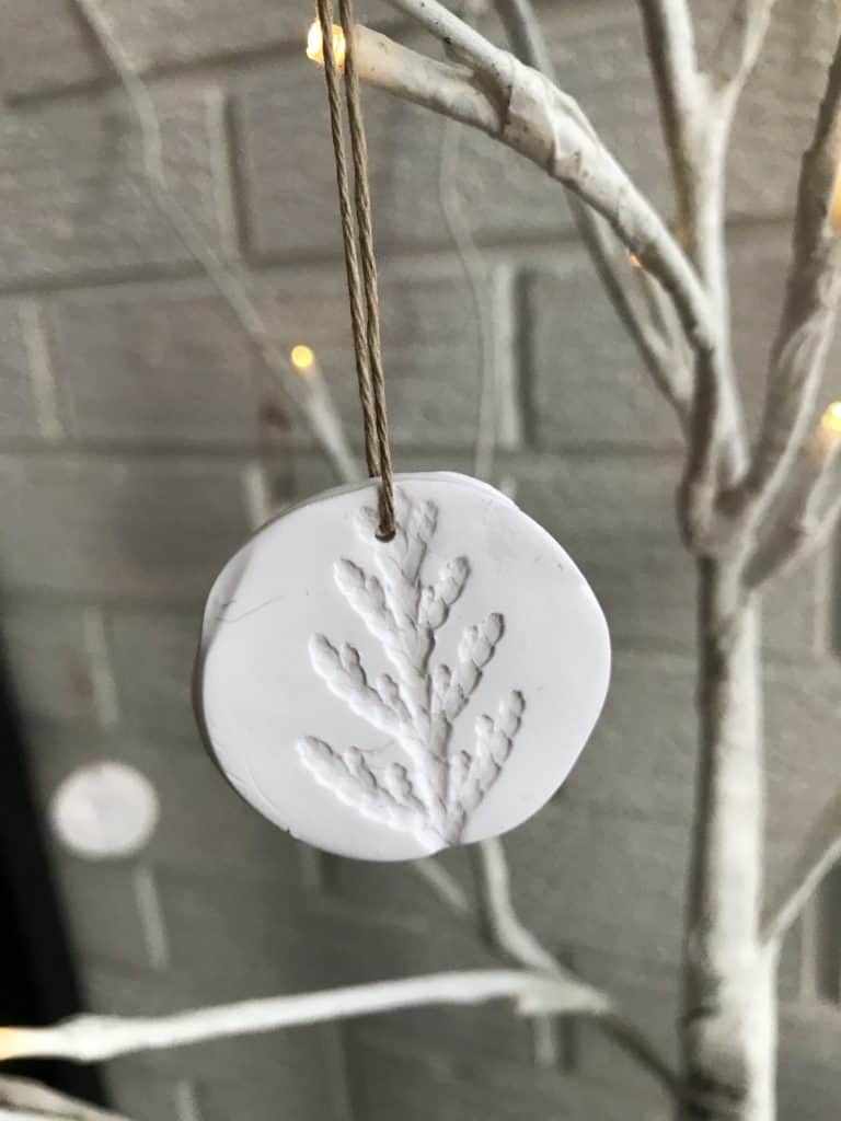 Oven bake clay disc tree ornament