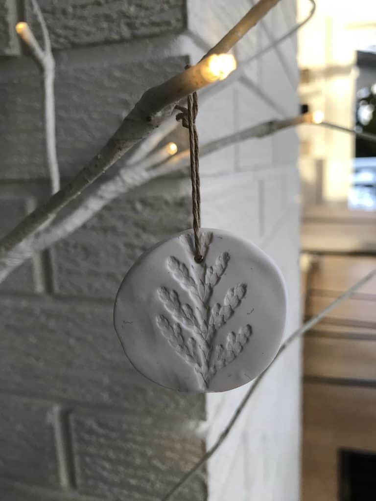 Simple clay disc tree ornament