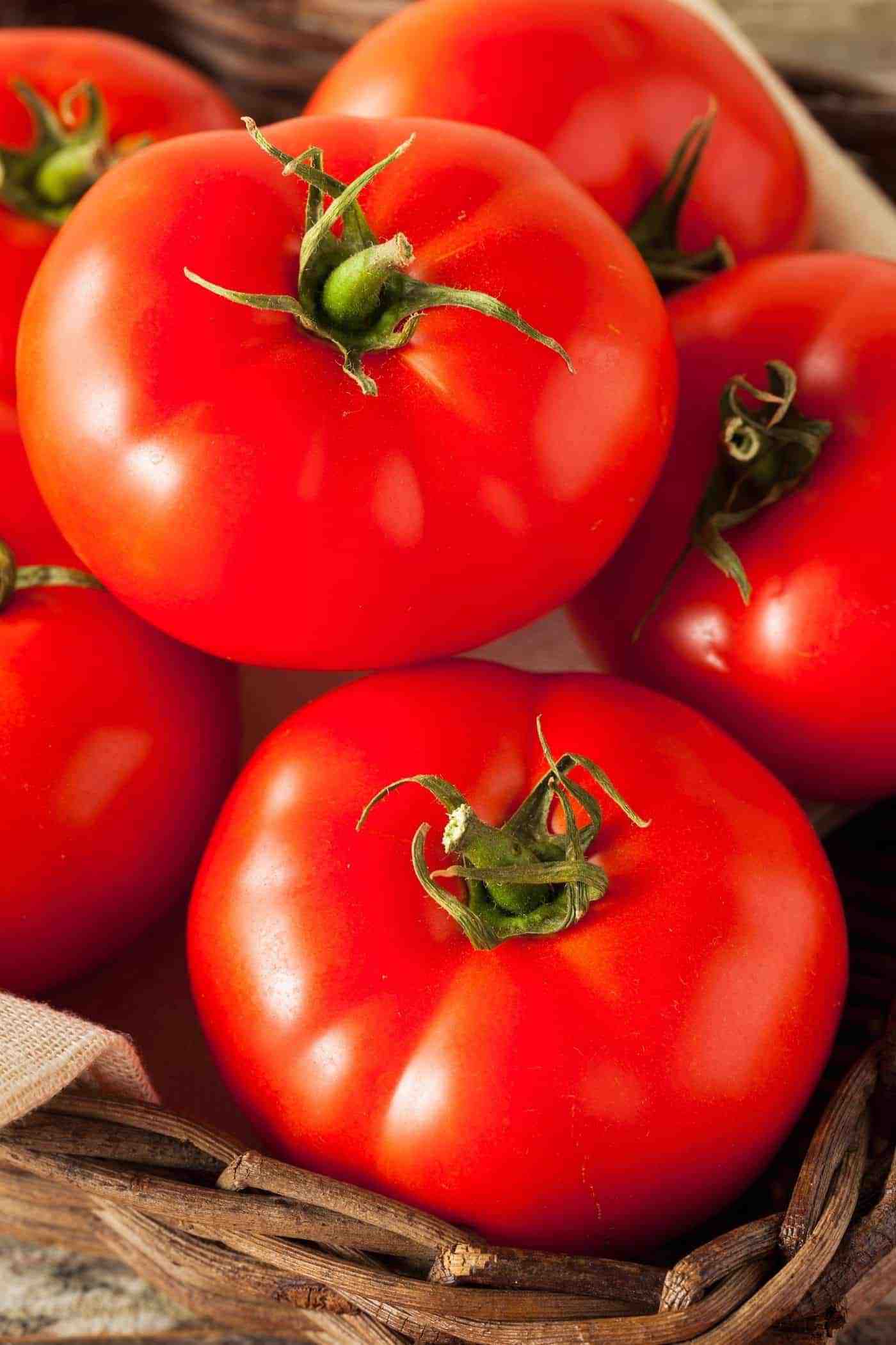 Beefsteak tomatoes in basket