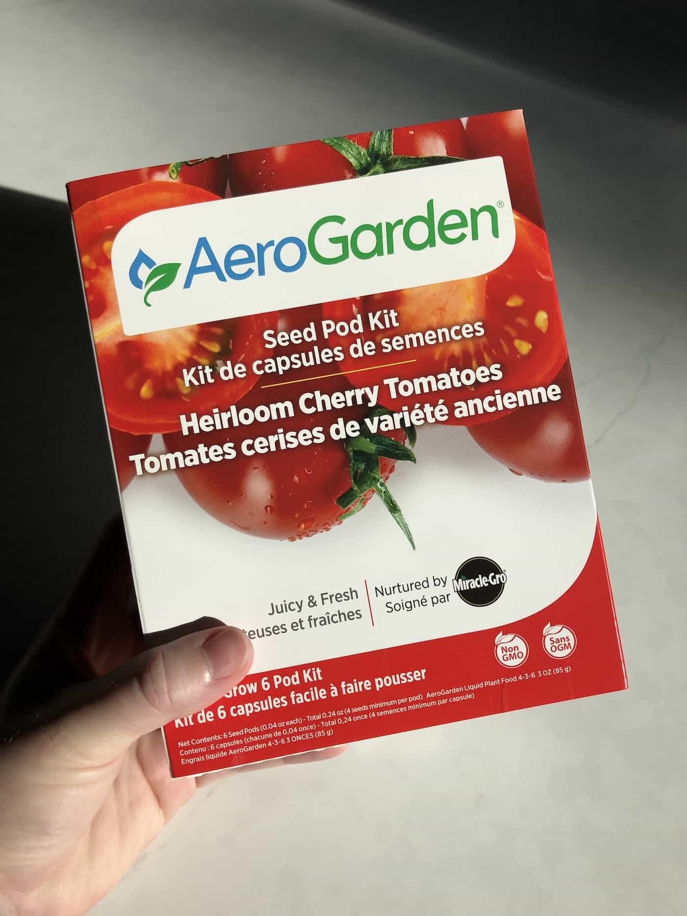 Heirloom cherry tomato pods for aero garden