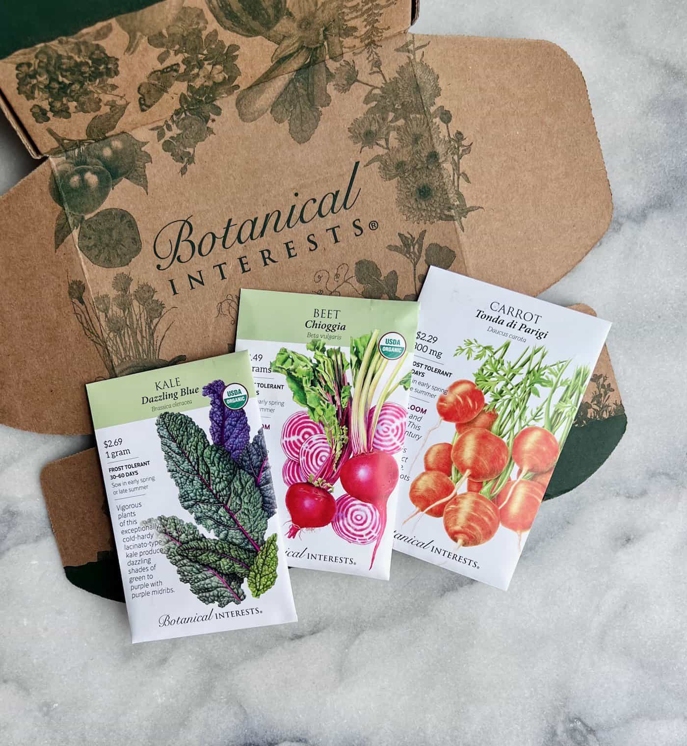 Ordering seeds online - mail delivery of box of seeds