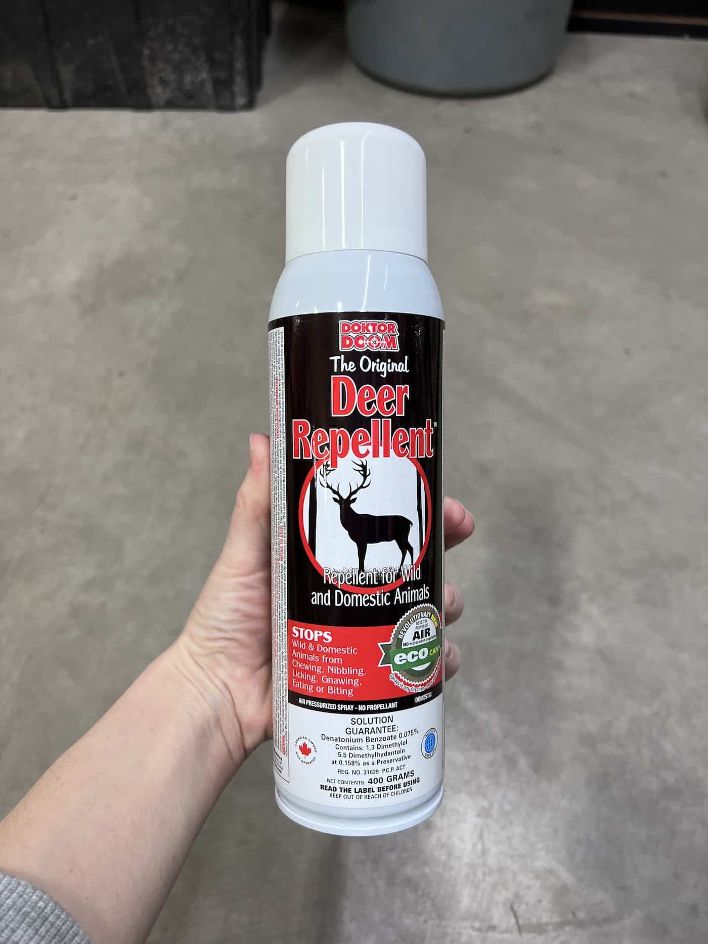 Deer repellant aerosol
