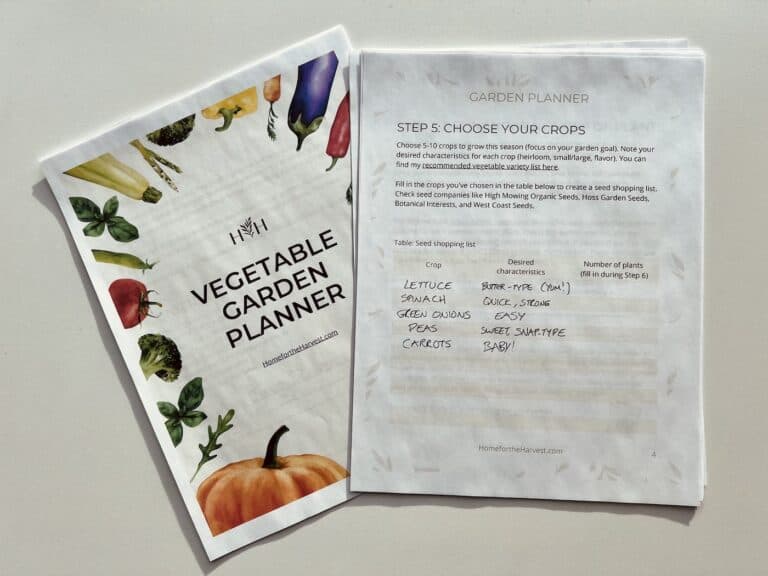 Free printable vegetable garden planner