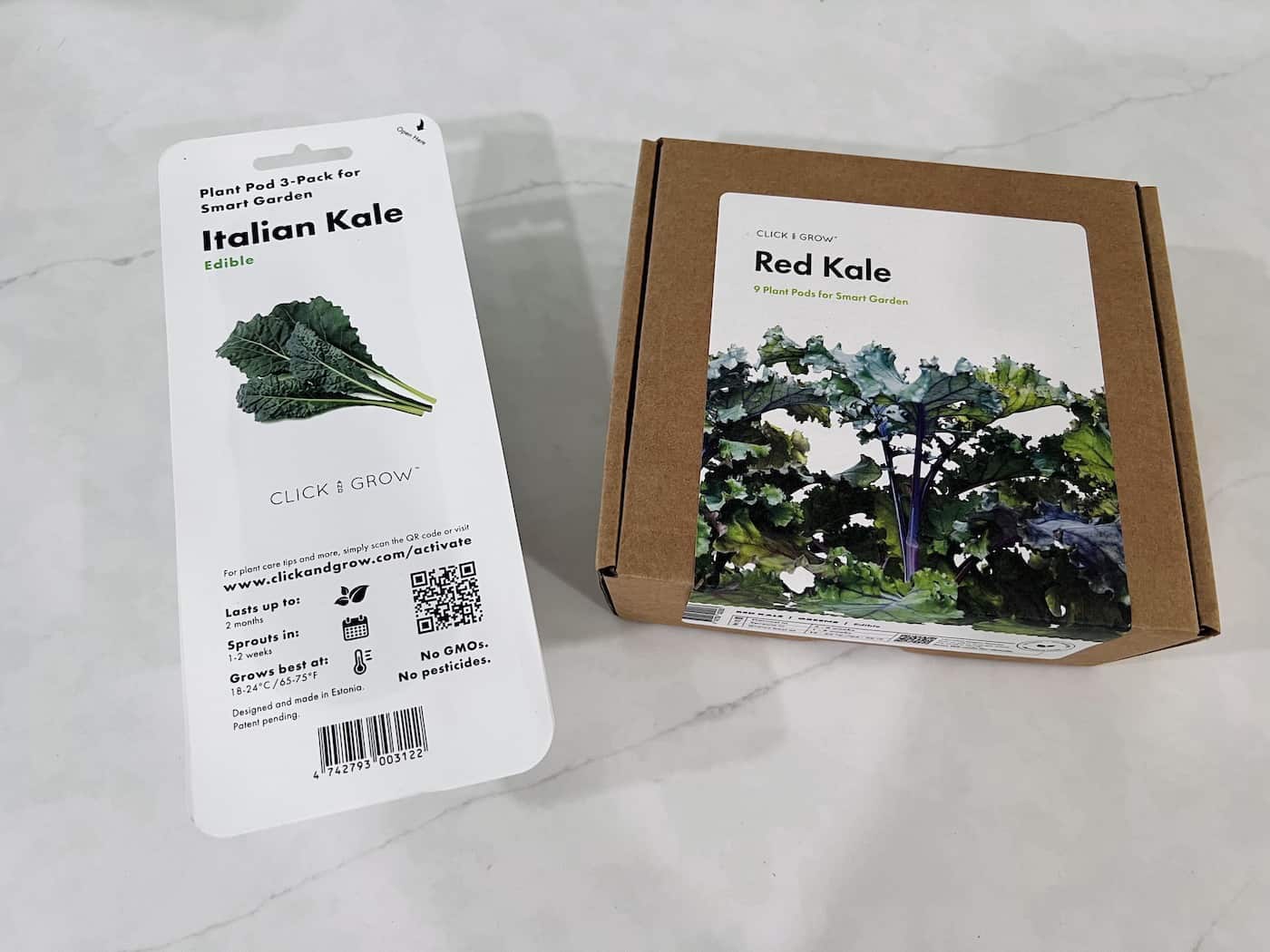 Kale packets for click and grow - italian and red kale