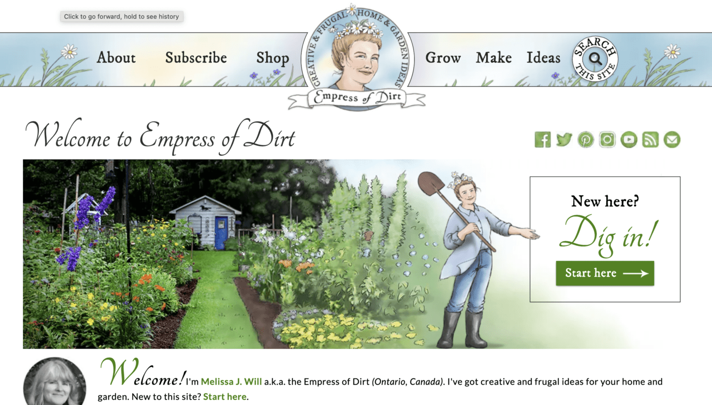 Empress of dirt website home page 2023