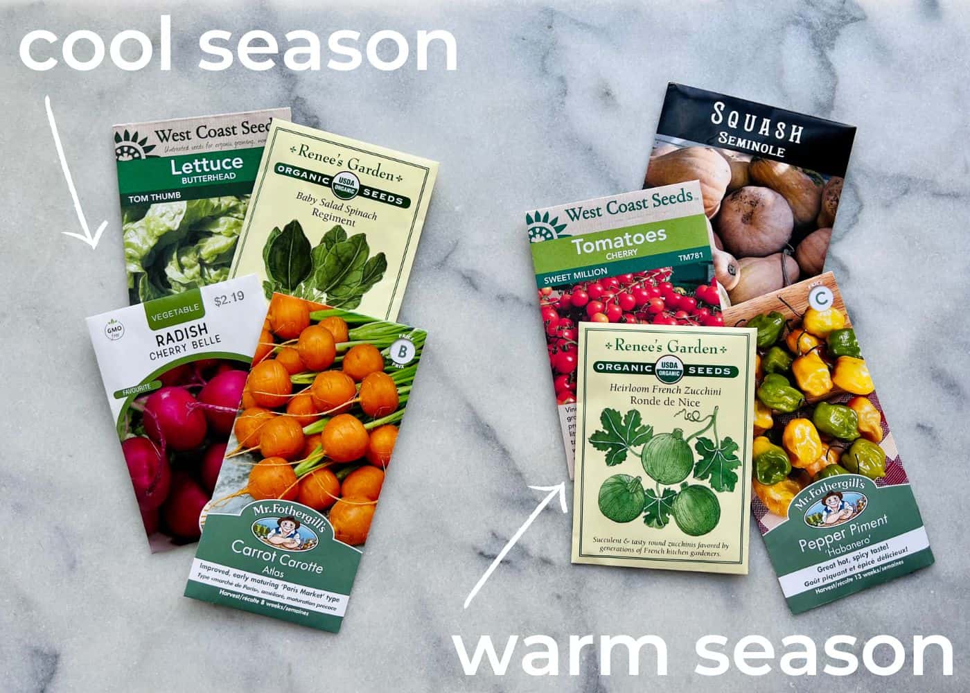 Cool season vegetables vs warm season veggies