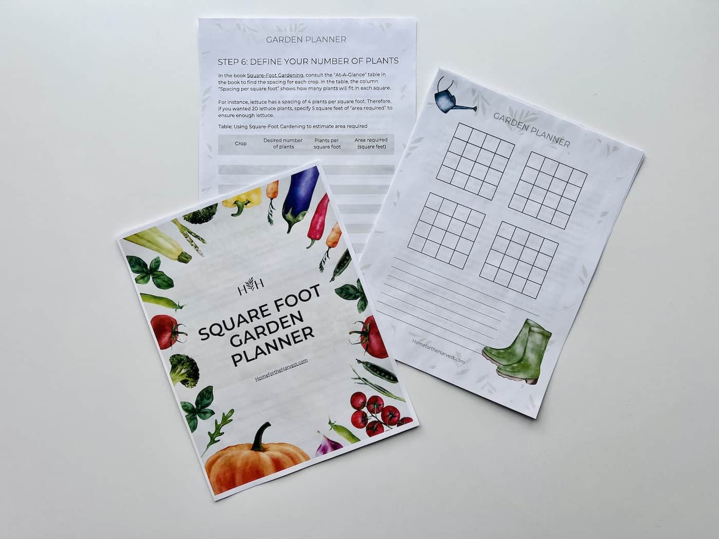 Printable square foot garden planner