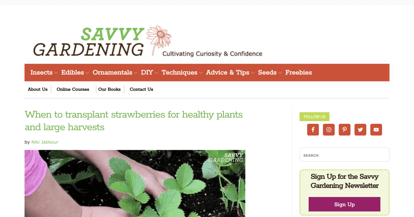 Savvy gardening home page march 2023